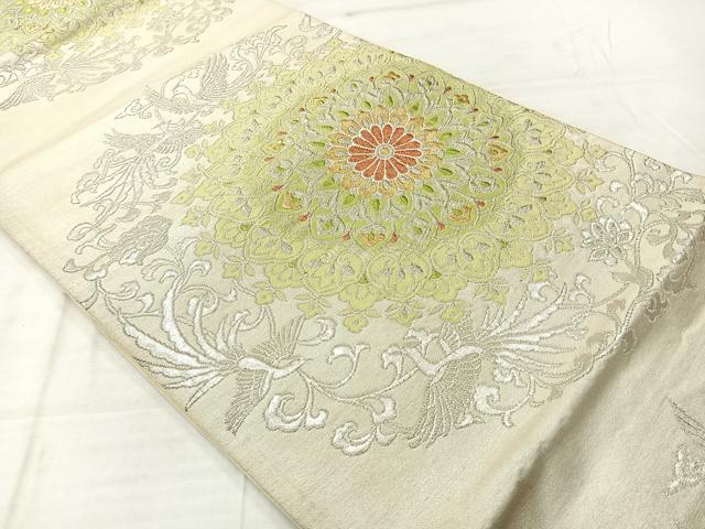 平和屋着物◎六通柄袋帯 鳳凰花文 金銀糸 正絹 逸品 AABF2617uk
