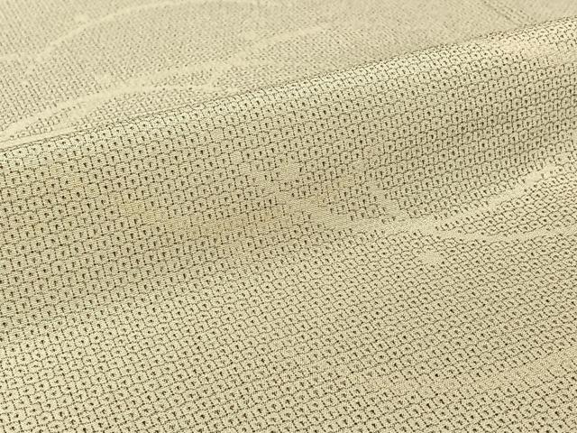 平和屋着物▽本塩沢 単衣 110亀甲 露芝文 正絹 逸品 AABF2724jh