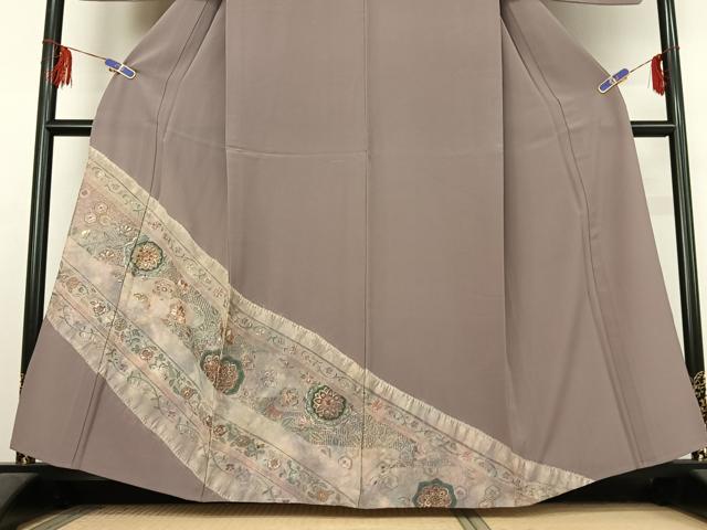 平和屋着物▽訪問着 単衣 中国三大刺繍 汕頭刺繍 スワトウ刺繍 正倉院花文 正絹 逸品 AABF2725jh