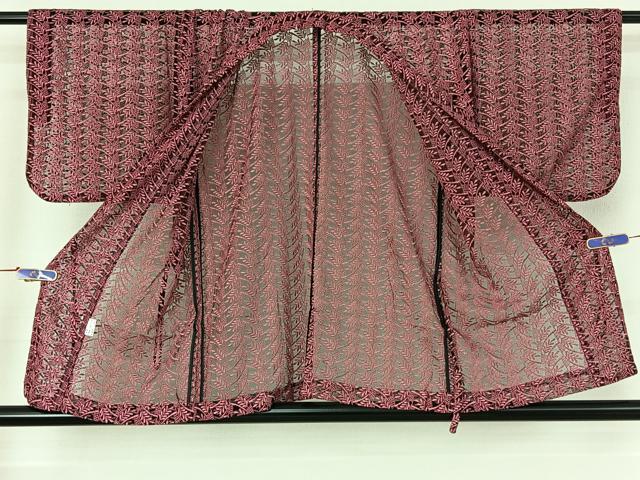 平和屋着物▽道中着 スリーシーズン 春夏秋 塵除け 草葉文 AABF2737jh