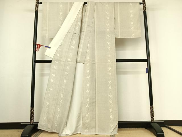 平和屋着物▽本塩沢 単衣 花間道 正絹 逸品 AABF2740jh