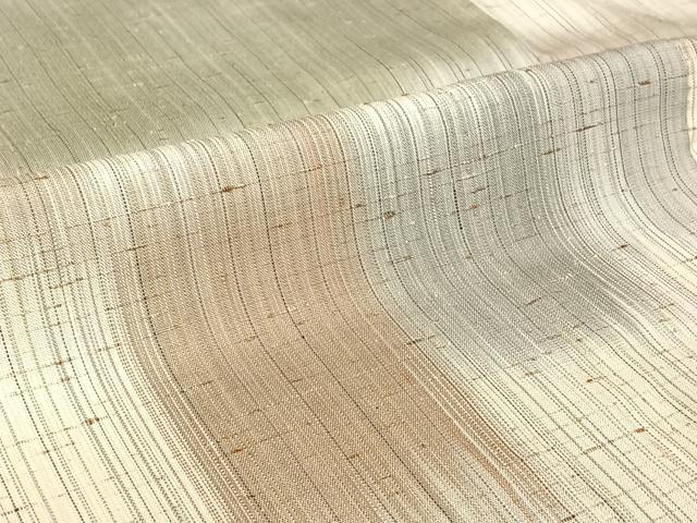 平和屋着物▽ぜんまい紬 単衣 霞文 暈し染め 正絹 逸品 AABF2749jh