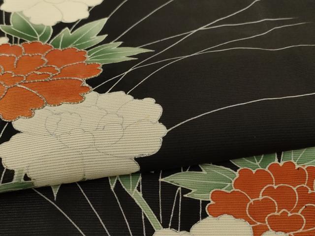 平和屋着物*夏物 訪問着 絽 駒刺繍 草花文 正絹 逸品 AABF2761jd