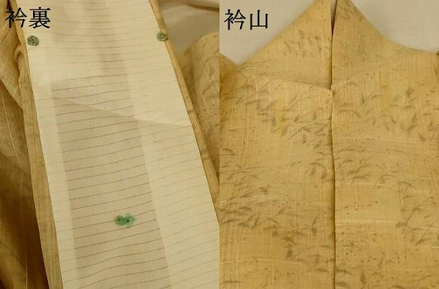 平和屋着物*夏物 訪問着 生紬 草葉文 三越扱い 正絹 逸品 AABF2770jd