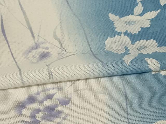 平和屋着物*夏物 小紋 絽 草花間道 洗える着物 AABF2777jd