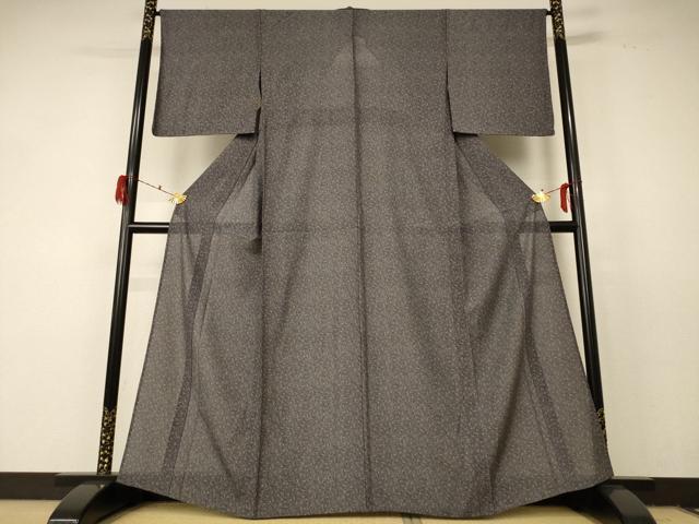 平和屋着物*夏物 江戸小紋 絽 草花文 正絹 逸品 AABF2781jd