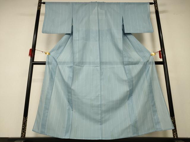 平和屋着物*夏物 小紋 絽 変わり縞 洗える着物 AABF2786jd