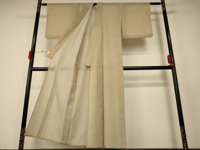 平和屋着物*夏物 小紋 紗 雪の結晶 洗える着物 AABF2789jd