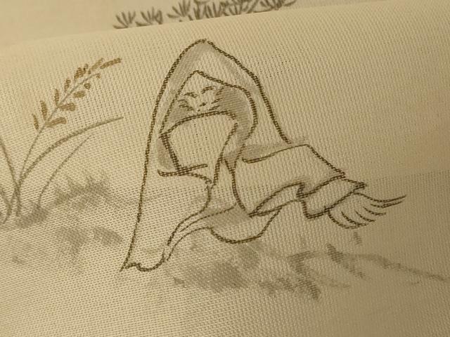 平和屋着物*夏物 訪問着 鳥獣戯画 狐の嫁入り 正絹 逸品 AABF2793jd