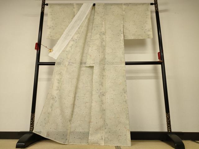 平和屋着物*夏物 本場大島紬 夏大島 草花文 正絹 逸品 AABF2799jd