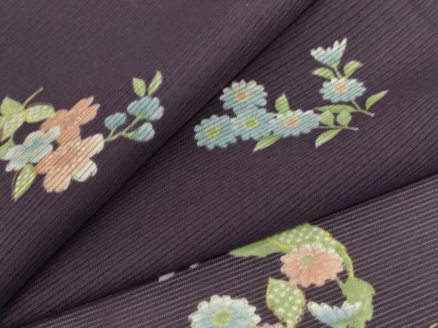 平和屋着物*夏物 小紋 絽 草花文 洗える着物 AABF2802jd