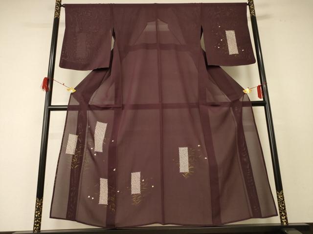 平和屋着物*夏物 訪問着 絽 手描き 刺繍 草花文 ますいわ屋扱い 正絹 逸品 AABF2806jd