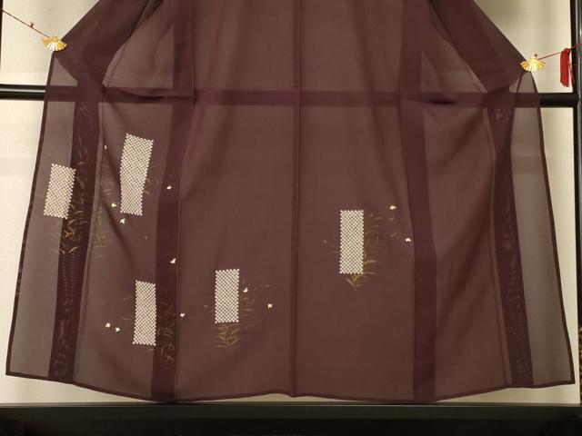 平和屋着物*夏物 訪問着 絽 手描き 刺繍 草花文 ますいわ屋扱い 正絹 逸品 AABF2806jd