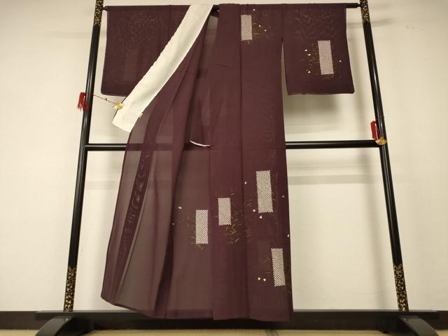 平和屋着物*夏物 訪問着 絽 手描き 刺繍 草花文 ますいわ屋扱い 正絹 逸品 AABF2806jd