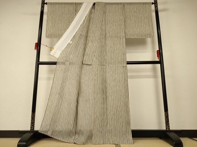 平和屋着物*夏物 絹芭蕉 縞 正絹 逸品 AABF2826jd