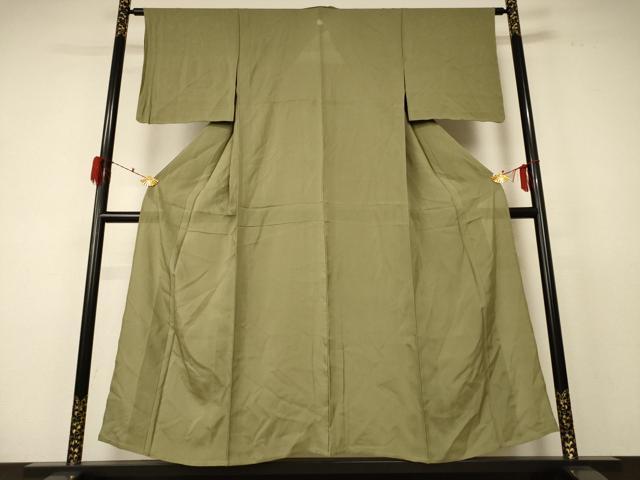 平和屋着物*夏物 色無地 絽 黄海松茶色 正絹 逸品 AABF2837jd