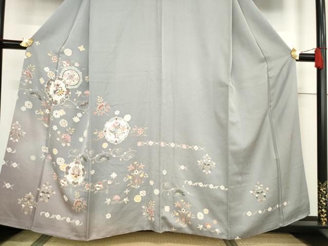 平和屋着物●訪問着 友禅 作家物 刺繍 花鳥文 暈し染め 正絹 逸品 AABF2850ck