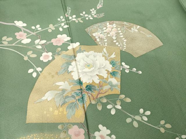 平和屋着物●訪問着 作家物 地紙花文 暈し染め 金彩 正絹 逸品 AABF2851ck