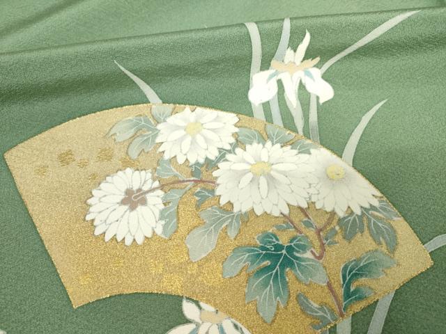 平和屋着物●訪問着 作家物 地紙花文 暈し染め 金彩 正絹 逸品 AABF2851ck