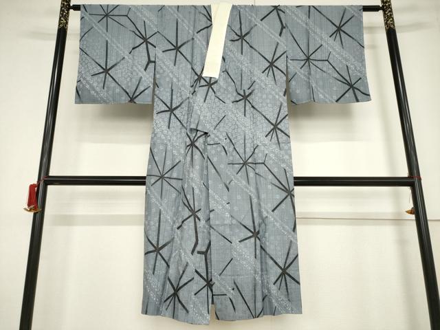 平和屋着物●長襦袢 無双仕立て 幾何学花文 半衿刺繍 正絹 逸品 未使用 AABF2895ck