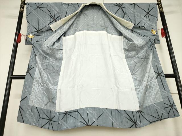 平和屋着物●長襦袢 無双仕立て 幾何学花文 半衿刺繍 正絹 逸品 未使用 AABF2895ck