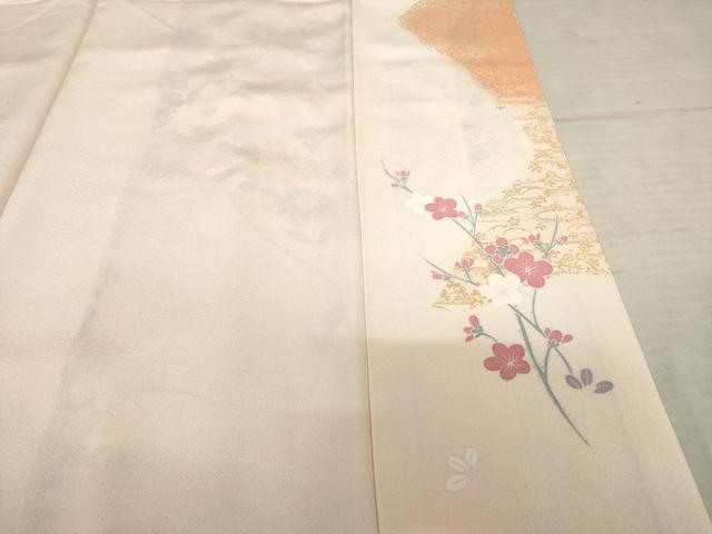 平和屋着物●訪問着 駒刺繍 草花文 金彩 正絹 逸品 AABF2897ck
