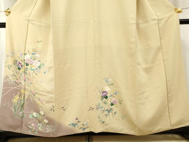 平和屋着物●訪問着 友禅 枝花文 暈し染め 正絹 逸品 AABF2929cs