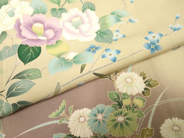 平和屋着物●訪問着 友禅 枝花文 暈し染め 正絹 逸品 AABF2929cs