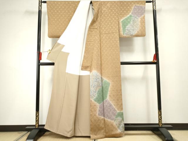 平和屋着物●訪問着 花唐草文 暈し染め 金彩 正絹 逸品 AABF2950cs