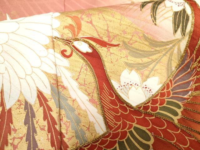 平和屋着物●豪華振袖 鳳凰花文 暈し染め 金銀彩 正絹 逸品 AABF2952cs