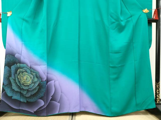 平和屋着物●豪華振袖 舞花文 薔薇 バラ 暈し染め 正絹 逸品 AABF2953cs