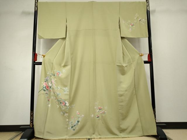 平和屋着物●訪問着 友禅 枝花文 正絹 逸品 AABF2956cs