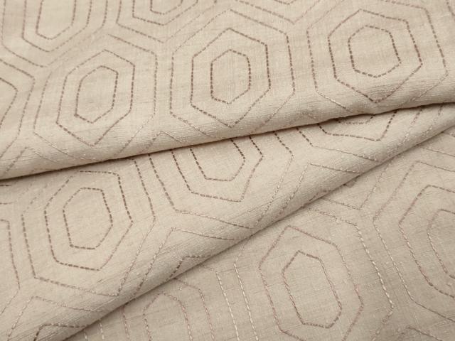 平和屋着物●上質な紬 刺繍 刺し子 亀甲文 正絹 逸品 未使用 AABF2973cs