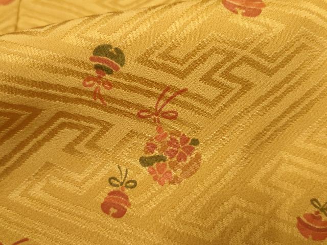 平和屋着物●長襦袢 袷 花鈴文 正絹 逸品 未使用 AABF2985cs