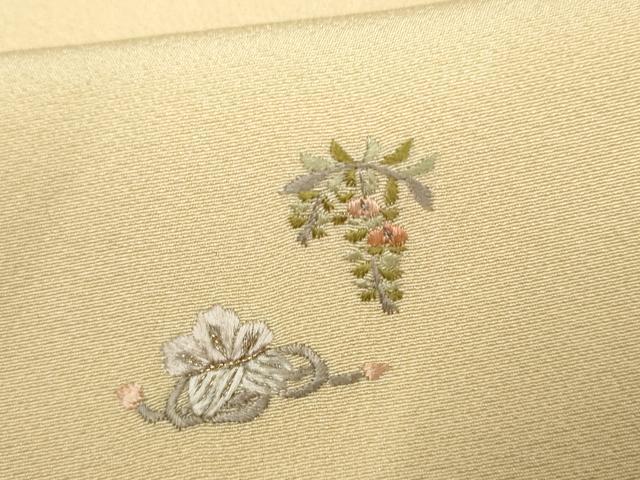 平和屋着物●上質な小紋 総刺繍 吉祥草花文 金糸 正絹 逸品 AABF2987cs