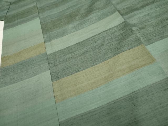 平和屋着物●訪問着 紬地 横段文 正絹 逸品 未使用 AABF2988cs