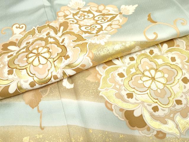 平和屋着物●豪華色留袖 駒刺繍 正倉院花文 金彩 正絹 逸品 AABF2992cs