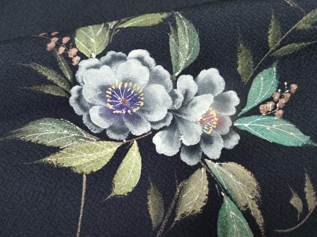 平和屋着物●訪問着 作家物 手描き 草花文 暈し染め 正絹 逸品 未使用 AABF3026cs