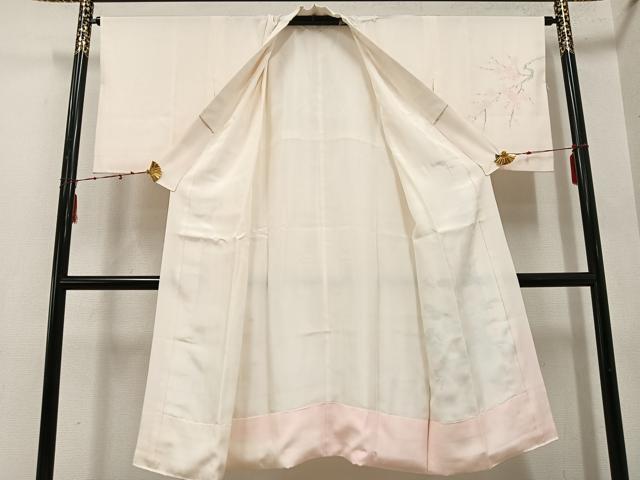 平和屋着物■長襦袢 無双仕立て 枝花文 暈し染め 正絹 逸品 AABF3098ph