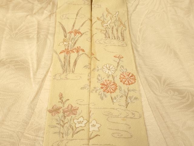 平和屋着物■長襦袢 無双仕立て 草花地紋 暈し染め 正絹 逸品 AABF3157fw