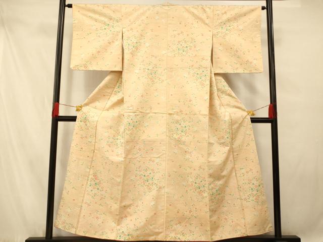 平和屋着物■上質な紬 草花文 正絹 逸品 AABF3182fw
