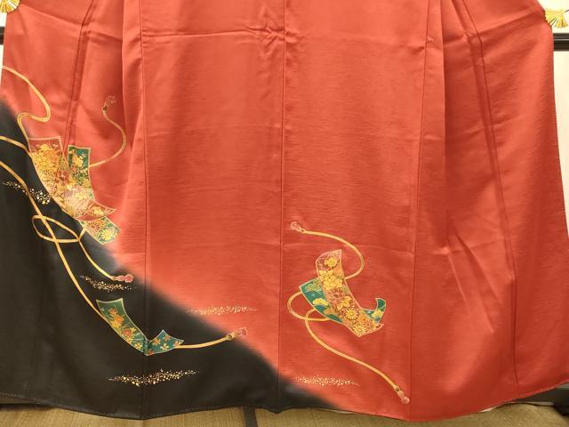 平和屋着物■訪問着 短冊草花文 暈し染め 金銀彩 正絹 逸品 AABF3202fw