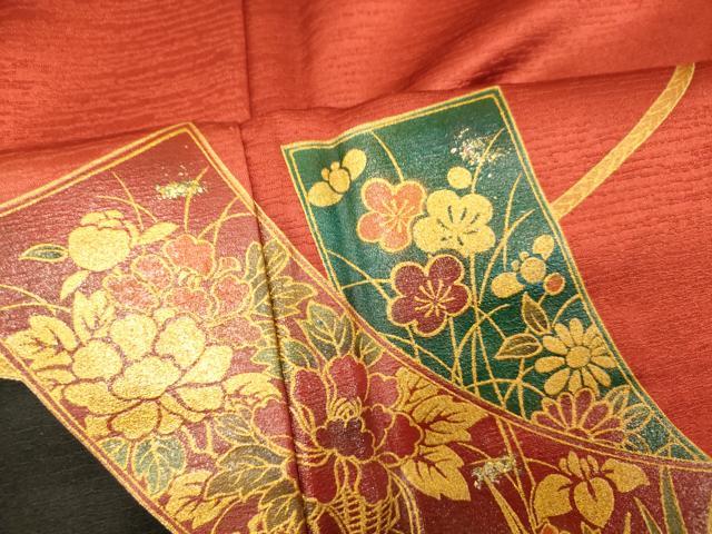 平和屋着物■訪問着 短冊草花文 暈し染め 金銀彩 正絹 逸品 AABF3202fw