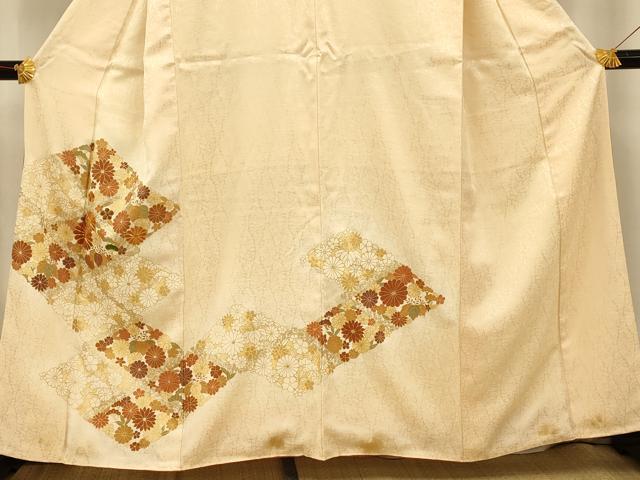 平和屋着物■訪問着 駒刺繍 草花菱文 暈し染め 金彩 正絹 逸品 AABF3206fw