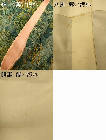 平和屋着物■上質な小紋 風景文 正絹 逸品 AABF3214fw