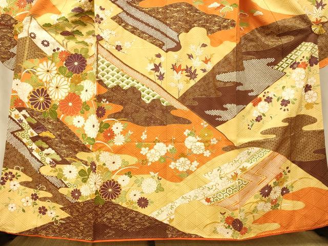 平和屋着物■豪華振袖 駒刺繍 吉祥枝花文 金彩 正絹 逸品 AABF3234fw