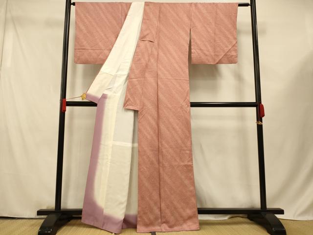 平和屋着物■上質な小紋 斜縞霞文 暈し染め 正絹 逸品 未使用 AABF3256fw