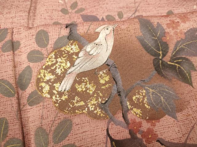 平和屋着物■訪問着 花鳥文 暈し染め 金銀彩 正絹 逸品 AABF3257fw