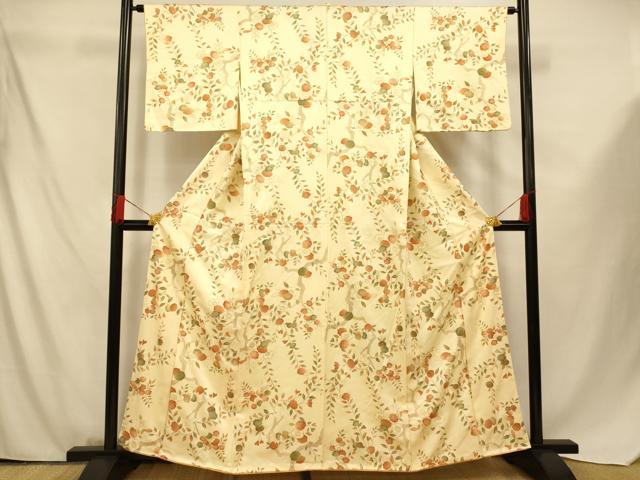 平和屋着物□上質な小紋 枝梅文 金彩 正絹 逸品 AABF3273fw