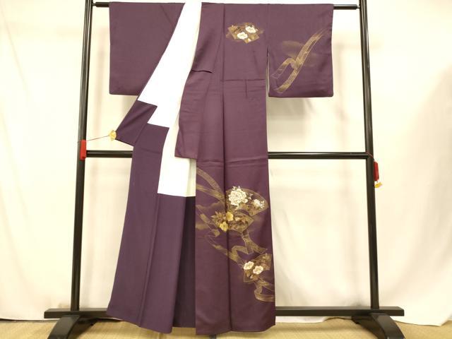 平和屋着物■訪問着 地紙草花文 金銀彩 正絹 逸品 AABF3275fw